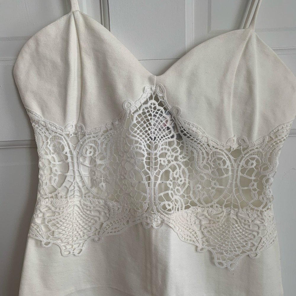 NWT White Crochet Dress- Ivory
